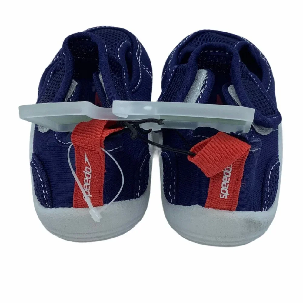 NEW Speedo Kid Toddler Blue Red Adjustable Water Shoes Size Small 5-6 NWT‎
